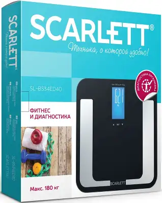 Весы напольные электронные Scarlett SL-BS34ED40 макс.180кг черный