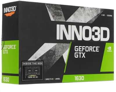 Видеокарта Inno3D NVIDIA nVidia GeForce GTX 1630 TWIN X2 OC 4Gb DDR6 PCI-E HDMI, 2DP