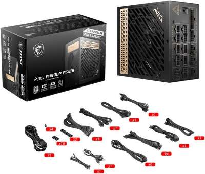 Блок питания 1.3 кВт ATX MSI MEG Ai1300P PCIE5, 120 мм, 80 Plus Platinum