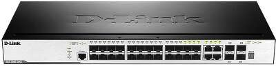Коммутатор D-Link DGS-3000-28SC/A1A Управляемый стекируемый коммутатор 2 уровня с 20 портами 100/1000Base-X SFP, 4 комбо-портами 10/100/1000Base-T/SFP и 4 портами 10GBase-X SFP+, RTL {3} (411137)