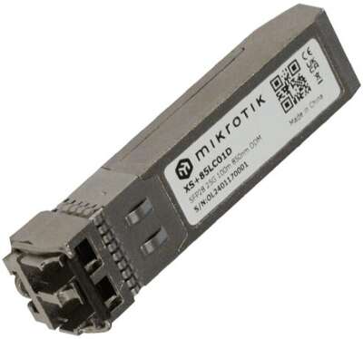 MikroTik XS+85LC01D Модуль SFP+ 1.25G SFP, 10G SFP+ и 25G SFP28, 100 метров, MultiMode 850nm