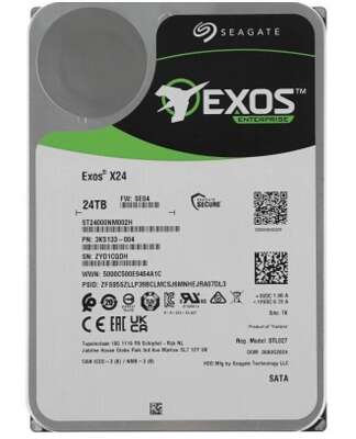 24TB Seagate Exos X24 (ST24000NM000C-FR) {SATA 6Gb/s, 7200 rpm, 512mb buffer, 3.5