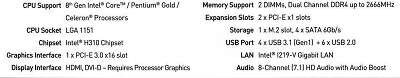 Материнская плата microATX LGA1151 MSI H310M GAMING ARCTIC