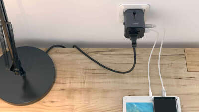 Зарядное устройство Aukey Universal Travel Adapter USB-C/2xUSB, Black [PA-TA01]