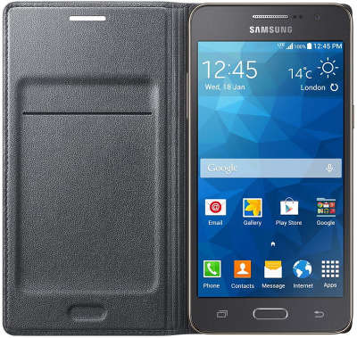 Чехол-книжка Samsung для Samsung Galaxy Grand Prime Flip Wallet, черный (EF-WG530BSEGRU)