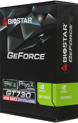 Видеокарта Biostar PCI-E 2.0 GT730-4GB D3 LP (GF108) NVIDIA GeForce GT 730 4Gb 128bit GDDR3 700/1333 DVIx1 HDMIx1 CRTx1 HDCP Ret low profile
