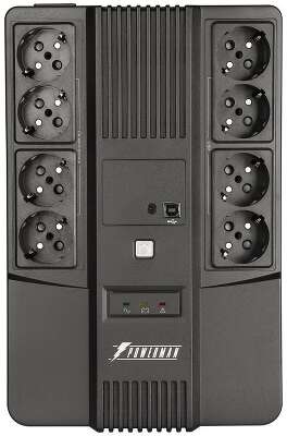 ИБП Powerman Brick 650 PLUS , 650 VA, Schuko, RJ45, черный