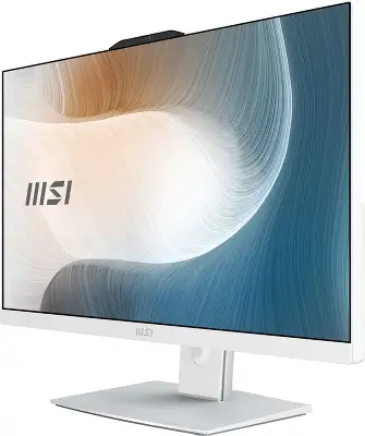 Моноблок MSI Modern AM242P 1M-1020XRU 23.8" Full HD Core 7 150U (1.8) 16Gb SSD512Gb Graphics без ОС GbitEth WiFi BT 120W клавиатура мышь Cam белый 1920x1080