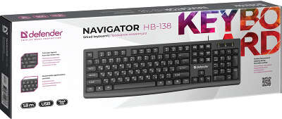 Defender Проводная клавиатура Navigator HB-138 RU, черн,104 кнопки+FN,1.8м
