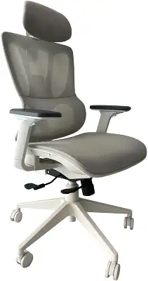 Кресло Cactus CS-CHR-MC02GY серый сетка с подголов. крестов. пластик белый