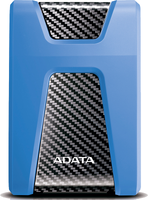 Внешний жесткий диск/ Portable HDD 1TB ADATA HD650 (Blue), Silicone, USB 3.2 Gen1, 121x81x21mm, 201g /3 года/