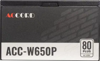 Блок питания Accord ATX 650W ACC-W650P 80+ white (20+4pin) 120mm fan 6xSATA RTL