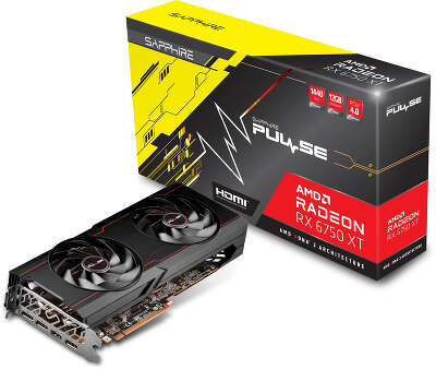 Видеокарта Sapphire AMD Radeon RX 6750 XT Pulse 12Gb DDR6 PCI-E HDMI, 3DP