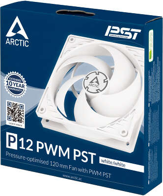 Вентилятор Arctic Cooling ARCTIC P12 PWM PST (White/White), 120мм, 1800rpm, 22.5 дБ, 4-pin, 1шт