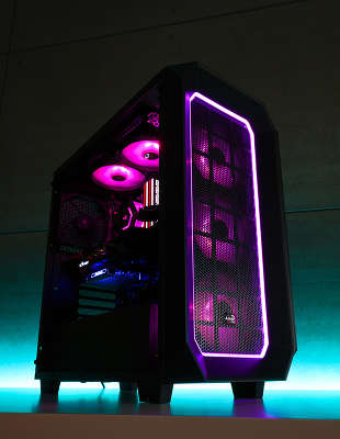 Корпус Aerocool [Project 7] P7-C0 черный , два акриловых окна , ATX, без БП, 2x USB 3.0