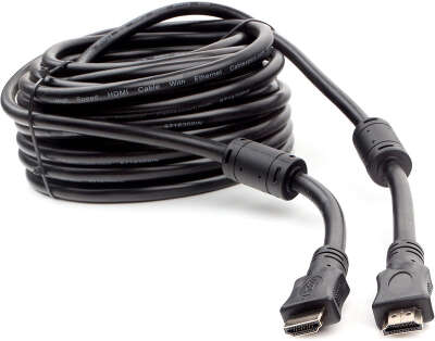 Кабель HDMI Cablexpert CCF2-HDMI4-15M, 15м, v2.0, 19M/19M, черный, позол.разъемы, экран, 2 ферр кольца, пакет
