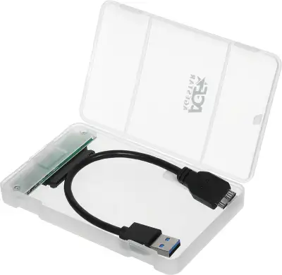 Внешний корпус для HDD/SSD AgeStar 3UBCP3 SATA USB3.0 пластик белый 2.5