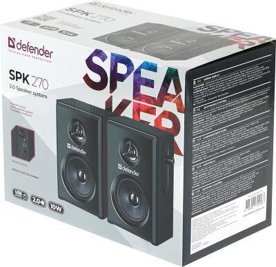 Колонки Defender SPK 270 2.0 черный 10Вт