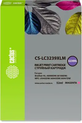 Картридж струйный Cactus CS-LC3239XLM пурпурный (52мл) для Brother HL-J6000DW/J6100DW