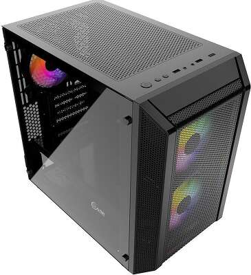 Корпус PowerCase Mistral Micro H3B Mesh LED, черный, mATX, Без БП (CMIMH3B-L3)