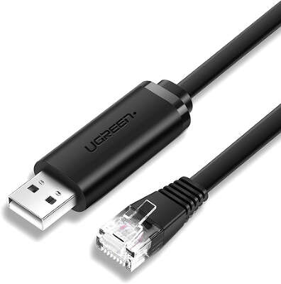 Адаптер Ugreen CM204 USB-C to to RJ45 Console Debug Cable, 1.5 м, Black [80186]