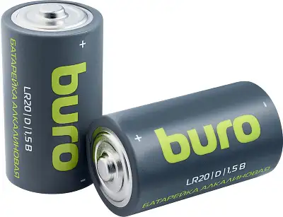Батарея Buro Alkaline LR20 D 18000mAh (2шт) блистер