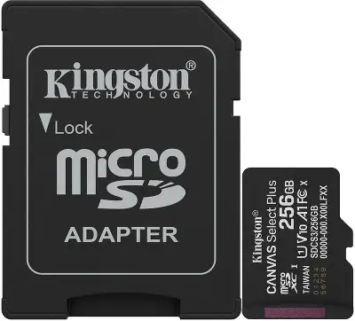 Карта памяти 256 Гб Micro SDXC Kingston Class 10 UHS-I U1 A1 V 10 Select Plus [SDCS3/256GB]