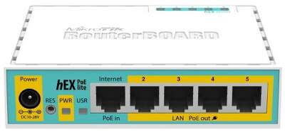 Маршрутизатор MIKROTIK hEX PoE lite (1x100Mbs WAN, 4x100Mbs LAN, USB) (RB750UPr2)