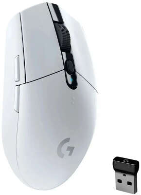 Мышь Logitech G304 Lightspeed белый оптическая 12000dpi беспров. USB 5but (910-005295)