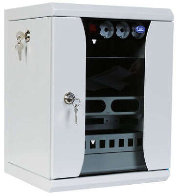 Шкаф коммутационный ЦМО (ШРН-12.255-10) настенный 12U 320x305мм пер.дв.стекл 100кг серый 255мм 10.62кг 180град. 600мм металл