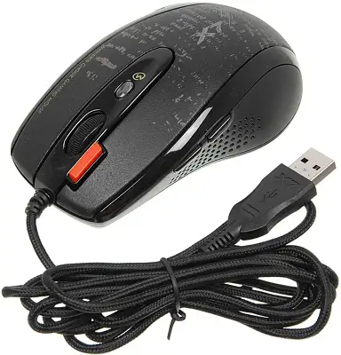 Мышь A4Tech V-Track F5 черный/рисунок оптическая 3000dpi USB 6but