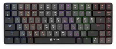 Клавиатура Оклик K615X механическая серый/серебристый USB slim Multimedia for gamer LED (1934413)