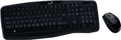 Комплект Genius беспроводной клавиатура + мышь KB-8000X, USB, Black, RU, 2.4GHz