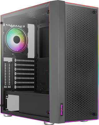 Корпус AeroCool SKRIBBLE, черный, ATX, Без БП (SKRIBBLE-G-BK-V1)