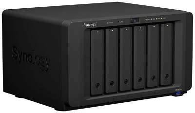 Сетевое хранилище Synology DiskStation DS1621+ black (AMD V1500B/4Gb/6 pcs (3.5" or 2.5" SATA, 16Tb max)/RAID/4x1Gb/no WIFI) (DS1621+)