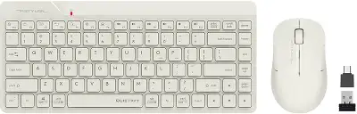 Клавиатура + мышь A4Tech Fstyler FG2200 Air2 клав:бежевый мышь:бежевый USB беспроводная slim (FG2200 AIR2 BEIGE)
