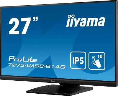 Монитор Iiyama 27" Touch T2754MSC-B1AG черный IPS LED 16:9 HDMI M/M HAS 300cd 178гр/178гр 1920x1080 60Hz VGA FHD USB Touch 6.6кг