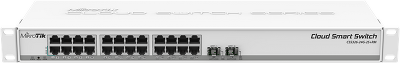 Коммутатор MikroTik Cloud Smart Switch 326-24G-2S+RM with 24 x Gigabit Ethernet ports, 2x SFP+ cages, SwOS, 1U rackmount case, PSU