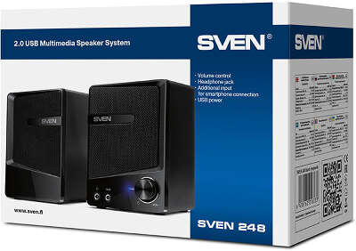Колонки Sven 248 2.0 черный 6Вт