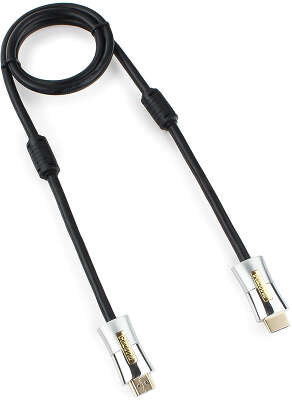 Кабель HDMI Cablexpert, серия Platinum, 1 м, v2.0, M/M, позол.разъемы, металлический корпус, ферритовые кольца