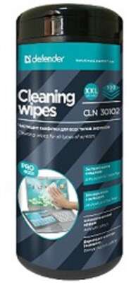 DEFENDER Влажные чистящие салфетки  CLN 30102 PRO в пласт. тубе, 100шт.