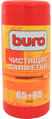 Чистящие салфетки BURO универсальные (туба, 65 сухих + 65 влажных)