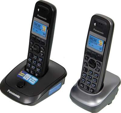 Р/Телефон Dect Panasonic KX-TG2512RU2 титан (труб. в компл.:2шт) АОН
