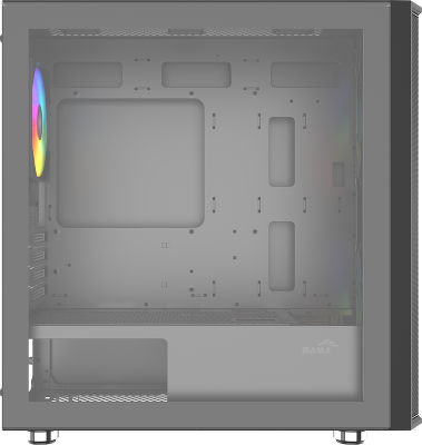 Корпус ПК без блока питания/ Case SAMA S30 Black, Midi-Tower, TG, 2x140mm + 1x120mm ARGB, 1xUSB 3.0 + 1xUSB 3.1 Type-C, mATX, mITX Black