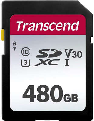 Карта памяти 480 Гб SDXC Transcend Class 10 UHS-I U3 V30 [TS480GSDC300S]