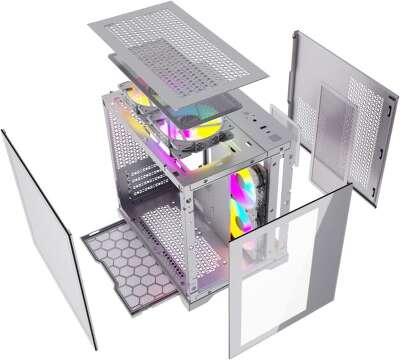 Корпус PowerCase Vision Micro, белый, mATX, Без БП (CVWM-L4)