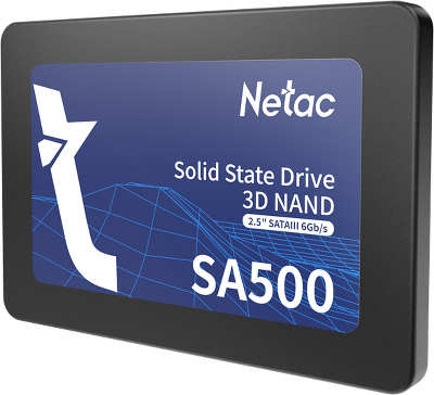 SSD накопитель Netac SSD SA500 256GB 2.5 SATAIII 3D NAND, R/W up to 520/450MB/s, TBW 120TB, 3y wty