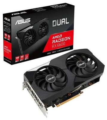 Видеокарта ASUS AMD Radeon RX 6600 DUAL-RX6600-8G-V2 8Gb DDR6 PCI-E HDMI, 3DP