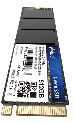 SSD накопитель Netac SSD NV2000 512GB PCIe 3 x4 M.2 2280 NVMe 3D NAND, R/W up to 2500/1950MB/s, IOPS(R4K) 130K/250K, TBW 300TB, 5y wty