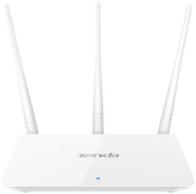 Маршрутизатор Tenda F3 Wi-Fi роутер N300 до 300 Мбит/с на 2,4 ГГц, 3x5dBi антенны, LAN 3x10/100 Мбит/с, WAN 1x10/100 Мбит/с
